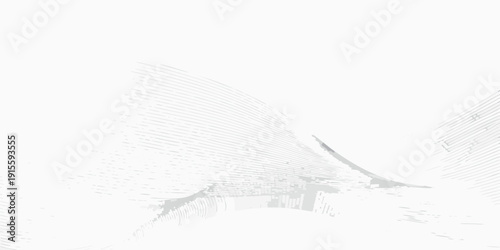 Abstract minimalist landscape with converging linear elements and light tones