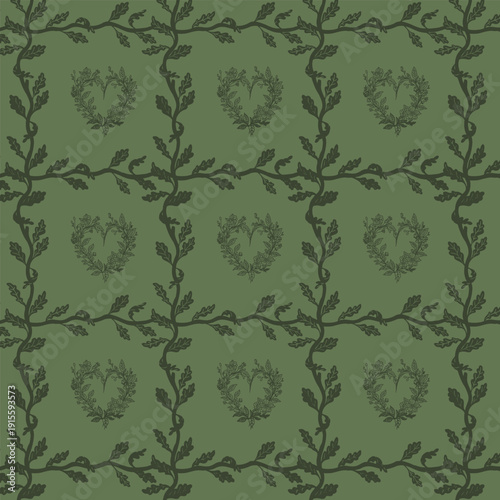 Trendy Chic Hand-drawn Fall-Winter Dry Botanical Floral Flawless Pattern, Vector Floral Illustration, Design for Fashion, Fabric, Textile, Wallpaper, Cover, Web Covering