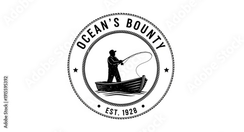 Fisherman Logo Ocean Bounty Vintage.