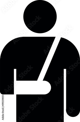 Arm injury bandage icon. Medical signs and symbols.