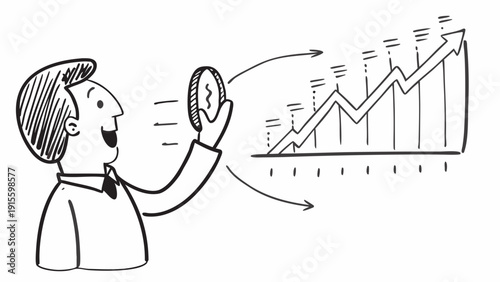 A minimalist masculine silhouette whose outline subtly transforms into a financial growth graph.