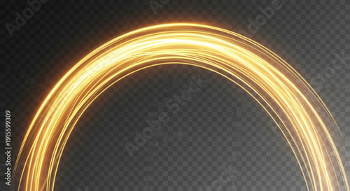 Golden light arch effect overlay for modern designs