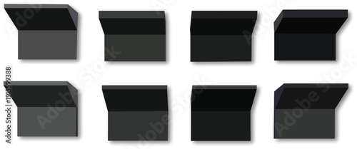 Abstract geometric shapes composed of cubes in a grid pattern with shadows