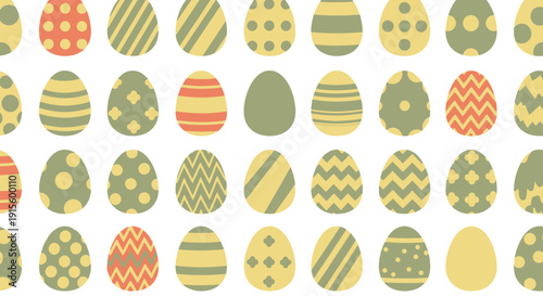 Colorful Easter Eggs with Various Patterns.