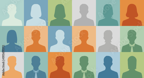 Diverse Group of People Silhouettes.