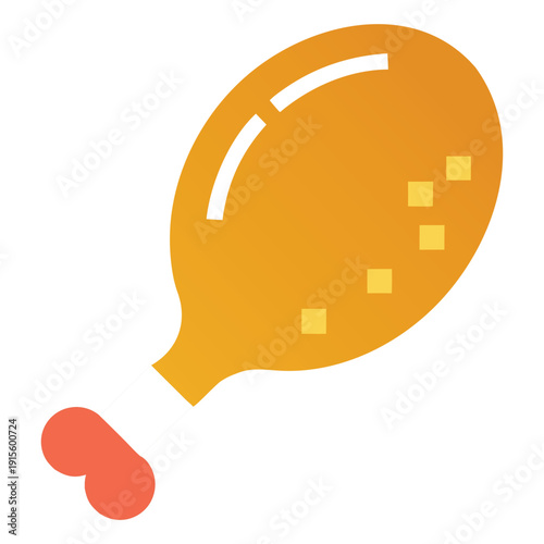 Fried Chicken Leg with Crispy Skin and Juicy Meat Illustration