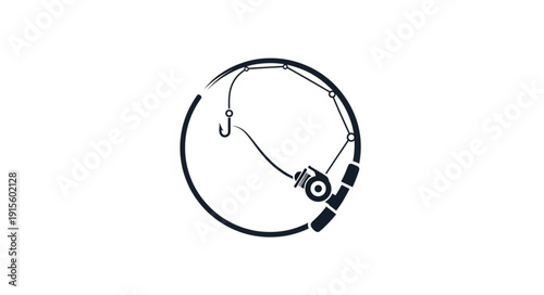 Fishing Hook and Sinkers Illustration.