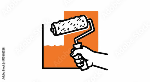 Hand painting a surface with a roller