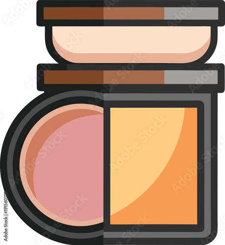Make up powder and beauty foundation isolated on transparent background