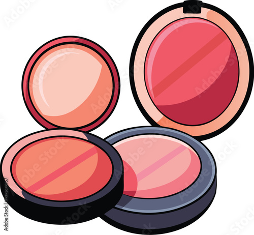 Vector illustration of a blushes highlighters isolated on transparent background