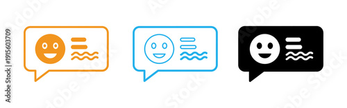 Colorful chat icons with smiling faces