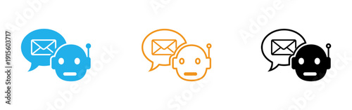 Email and chatbot communication icons