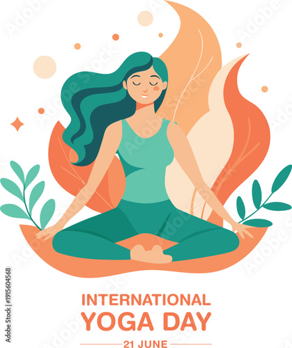 International yoga day illustration promoting wellness and mindfulness globally on june 21st