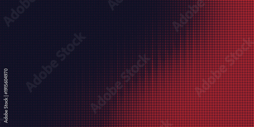 Abstract dark red halftone dot gradient background vector. Magenta digital texture for modern technology wallpaper, creative banner design, and vibrant backdrop set. Vector Illustration.
