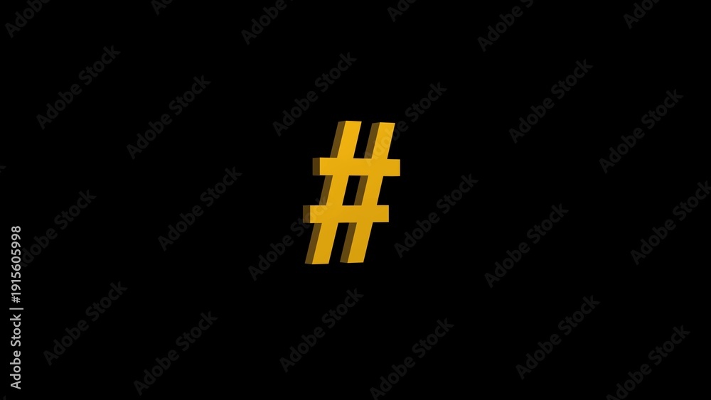 Fototapeta premium Hashtag symbol on black background