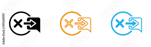 Chat message icons with arrows