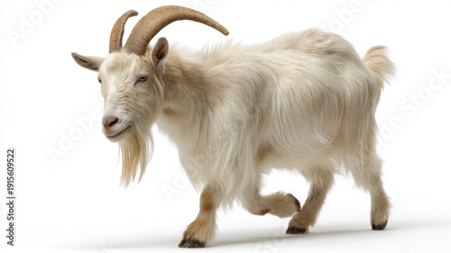 Wallpaper Mural Majestic white goat with curved horns walking alone. Torontodigital.ca
