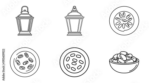 Celebrate generosity: ramadan-themed festive symbols collection