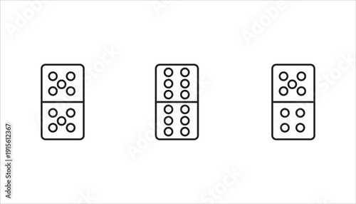 Dominoes icon set,  Flat trendy vector dominoes symbol. Use for web and mobile. Eps 10 vector illustration.