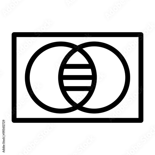 venn diagram line icon