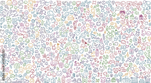 Adobe Illustrator Artwork. cute hand drawn doodle vector set, love, Natural , firework, cloud, weather, rainbow, snow, heart and creative design vector collection.