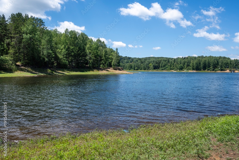 Fototapeta premium Panorama of Vlasina Lake, Serbia