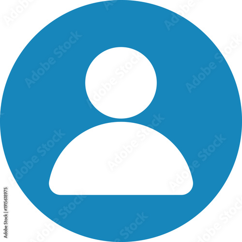 Profile icon on circle icon . Account user icon . Avatar photo icon . Vector illustration
