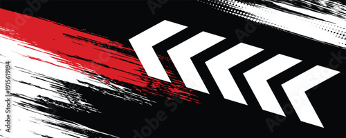 Exclusive red and black color combination sport racing car livery design, for universal medium eps10 vector ready to print.