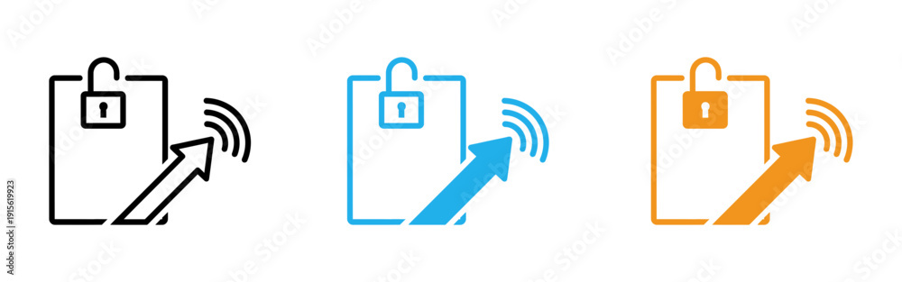 Fototapeta premium Secure file upload icons
