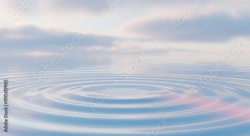Blue Water Ripple Effect Background. Calm Reflection, Serene Scene