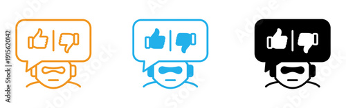 Thumbs up and thumbs down icons with human faces