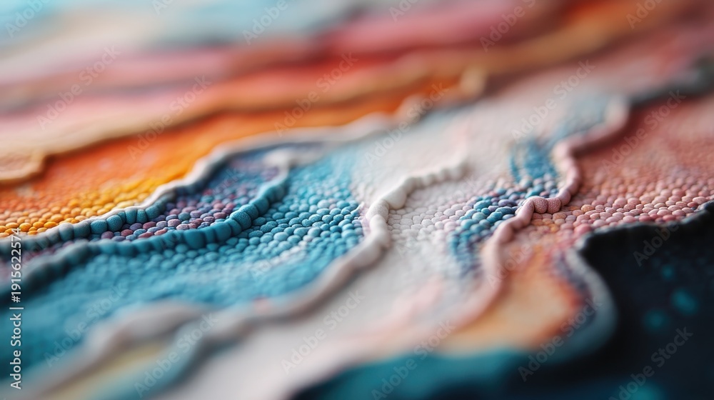 Fototapeta premium A vibrant abstract art piece reveals intricate patterns and colors, representing creativity and imagination, showcasing the beauty of artistic expression.