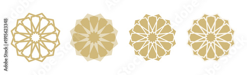 Luxury Ramadan design featuring golden mandala shapes and traditional pattern details.