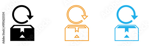 Recycling and return icons for packages