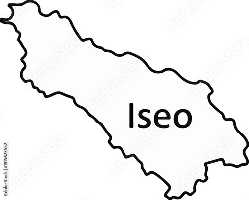 Outline map of a region labeled "Iseo" in bold black text