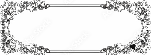 Ornate frame with layered hearts and swirls