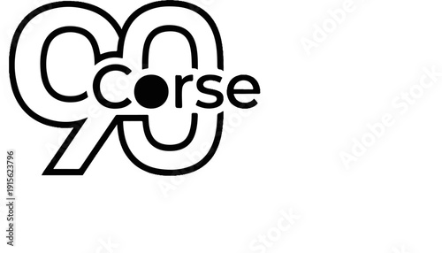 Minimalist graphic logo featuring the word "corse" intertwined with stylized numbers
