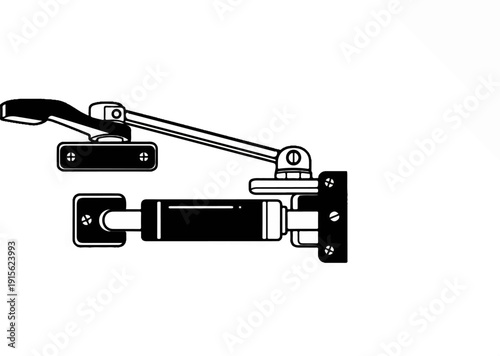 Mechanical door closer with adjustable arm and mounting plates