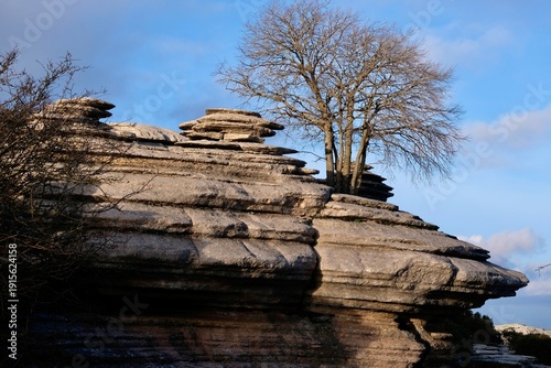 The spectacular karst rock formations of El Torcal de Antequera,  Málaga Province, Andalusia, Spain. UNESCO World Heritage site.
