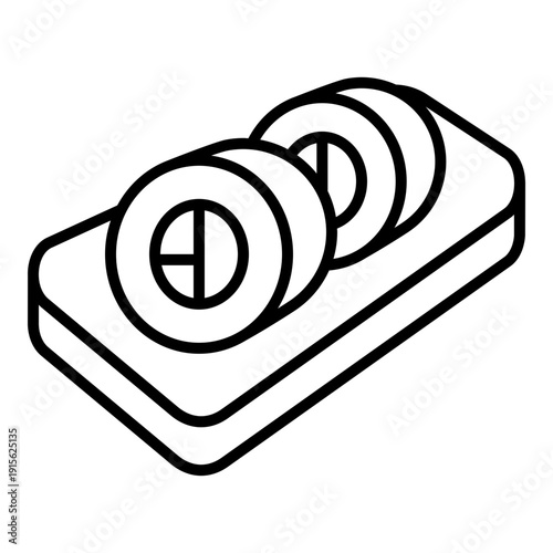 Sushi Rolls Icon with Line Style