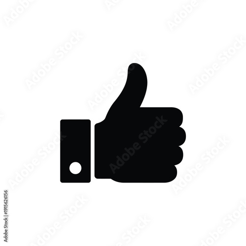 Simple black silhouette of a hand giving a thumbs up gesture