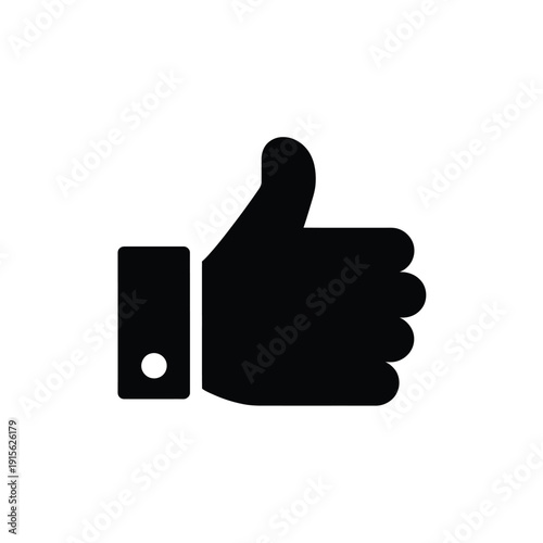 A simple black silhouette of a hand giving a thumbs up gesture