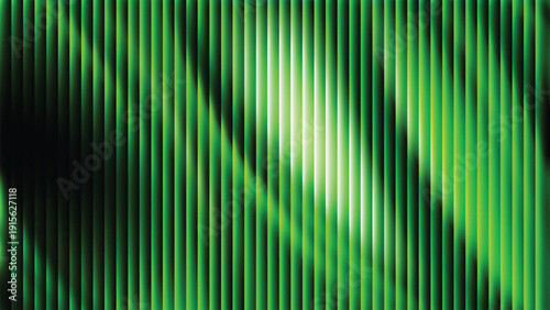 Abstract background featuring vibrant neon green vertical bars gradually fading into deep black creating dynamic visual texture and modern design