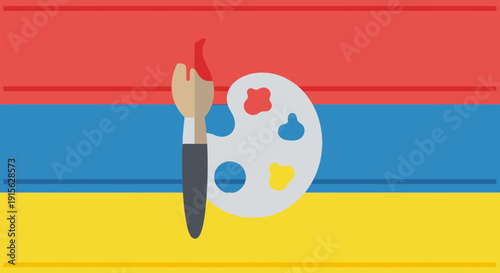 armenia flag with paintbrush palette