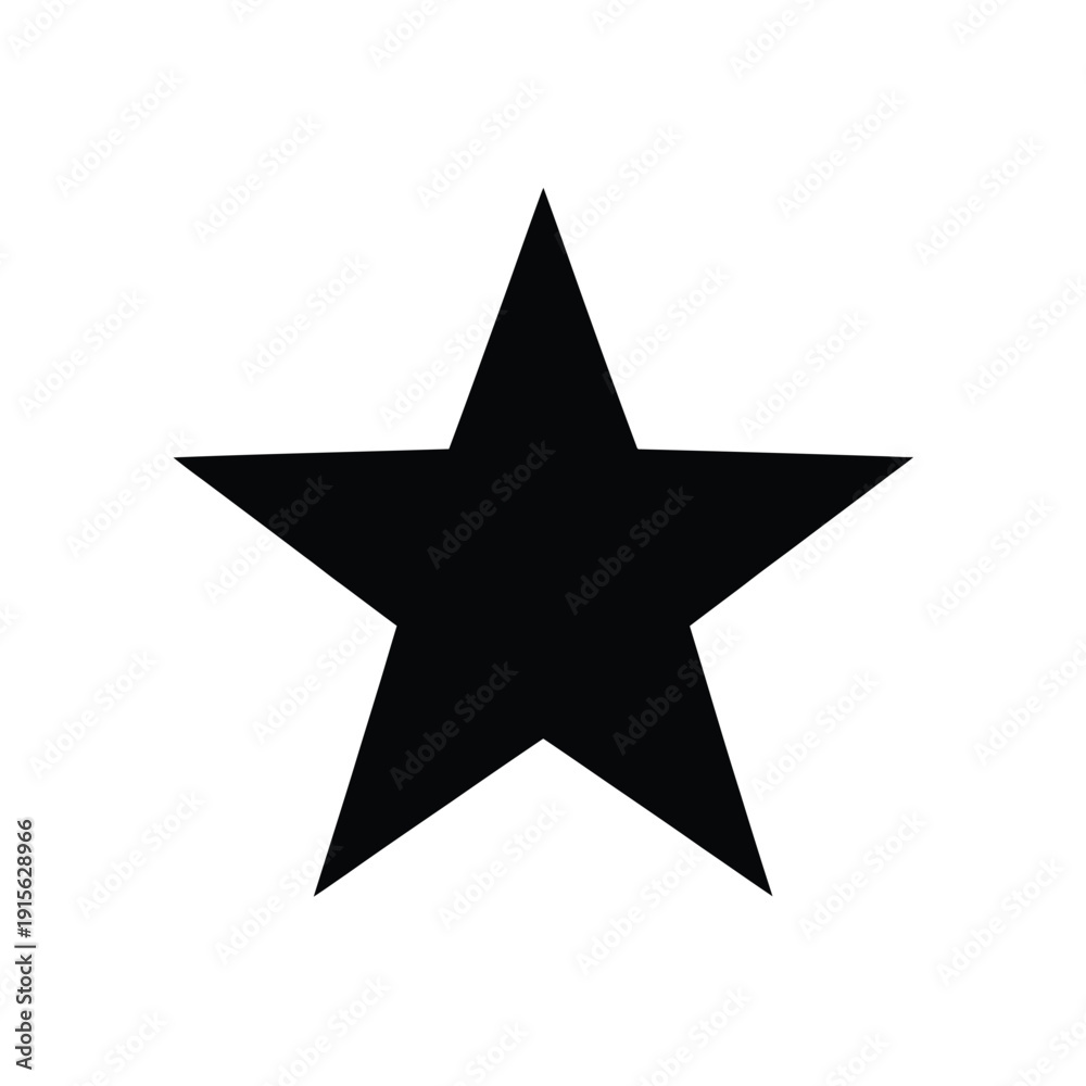 Obraz premium A simple solid black five pointed star on a white background