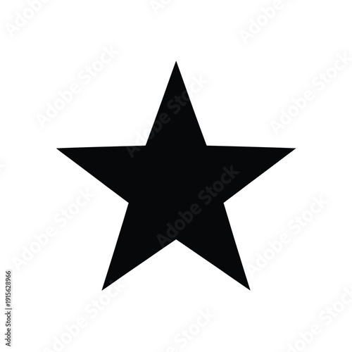 A simple solid black five pointed star on a white background