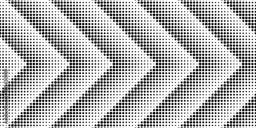Dynamic arrow pattern with halftone dots and gradient effects creates modern digital background. Bold directional graphics with geometric arrows guide motion forward.