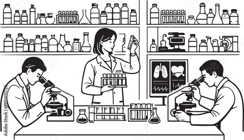 Automobile engine diagnostic system concept illustrating interconnected vehicle maintenance components and modern repair technology