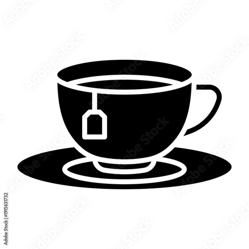 Hot Tea Icon with Solid Style