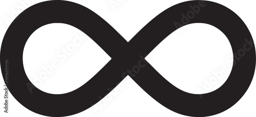 Black infinity symbol on a white background also transparent background loop